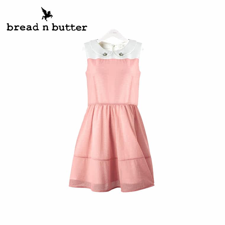 【商场同款】bread n butter面包黄油品牌女装无袖娃娃领连衣裙女