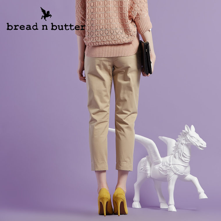 【商场同款】bread n butter面包黄油品牌女装七分卡其裤休闲裤女