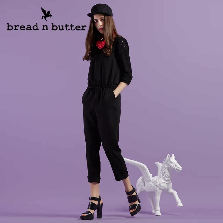 【新品首发】bread n butter面包黄油品牌女装长袖拼接中袖连体裤