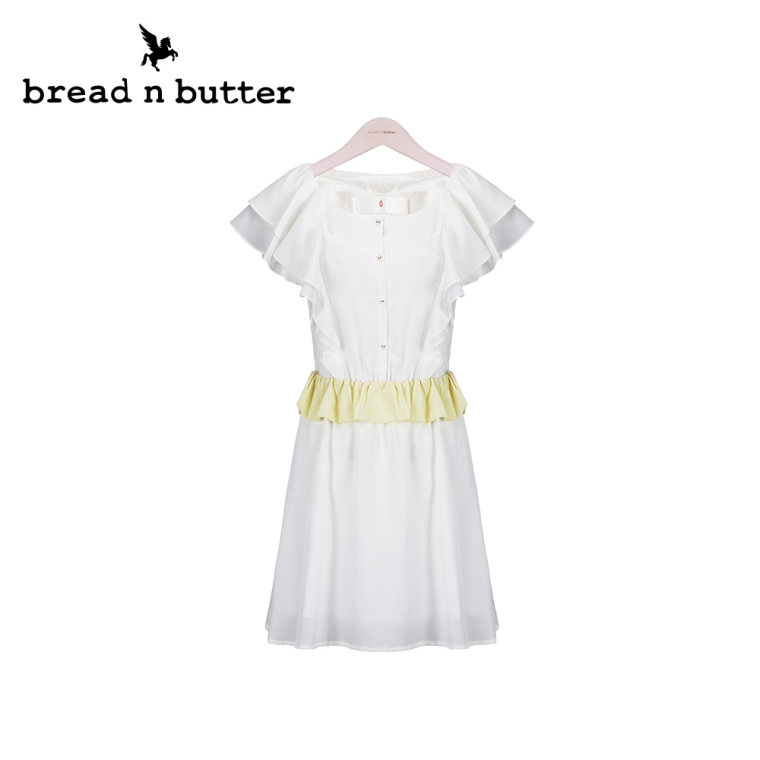 bread n butter【商场同款】面包黄油品牌女装时尚雪纺收腰连衣裙