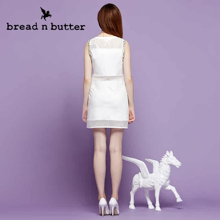 【商场同款】bread n butter面包黄油品牌女装镂空钉珠修身连衣裙