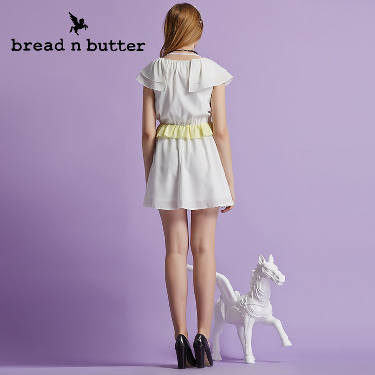 bread n butter【商场同款】面包黄油品牌女装时尚雪纺收腰连衣裙