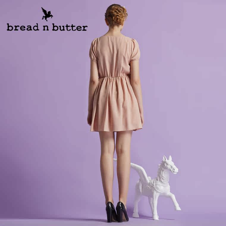 【商场同款】bread n butter面包黄油品牌女装雪纺蕾丝高腰连衣裙