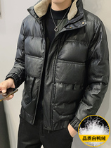 Paul Tide Feather Dress Men in Autumn Winter Fitting Little Light Link Heating Short Cotton Cotton Coat Cover