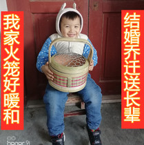 Bamboo fire cage grilled firearms furnace heater nostalgia wedding housewarming fire cage gift viewing art ornaments