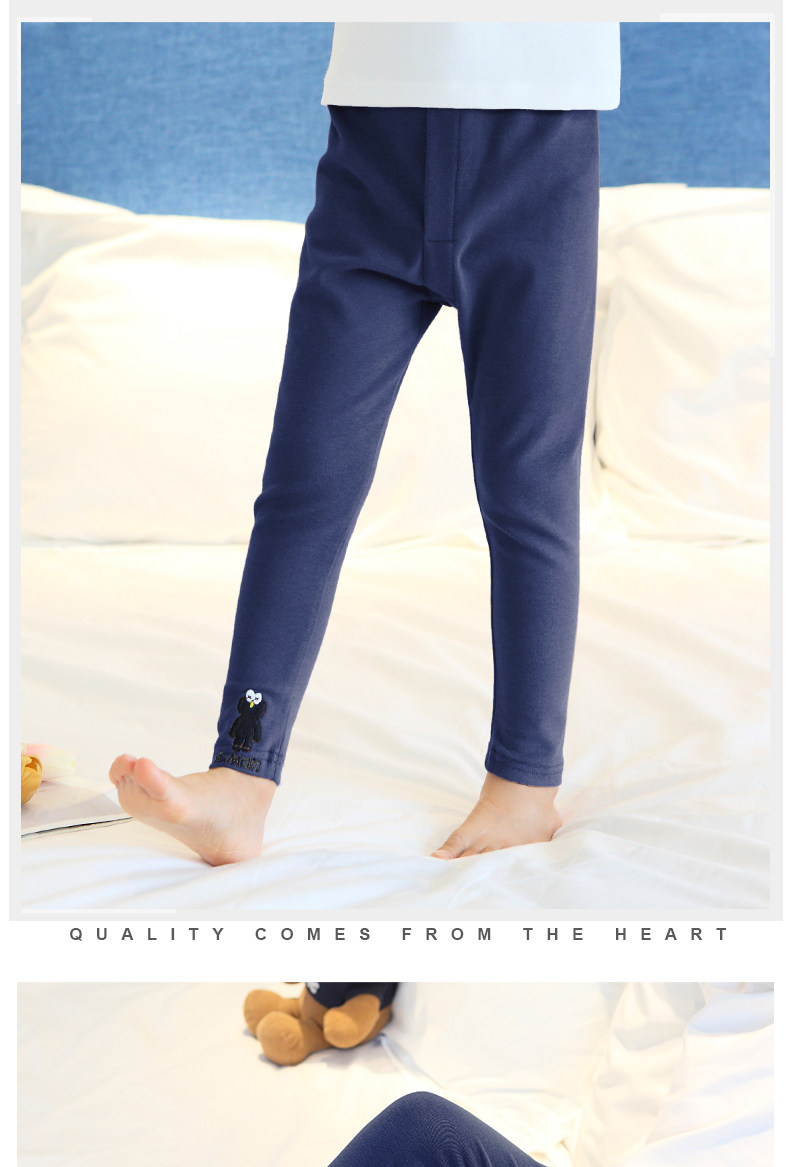 儿童秋裤男童保暖裤内穿打底裤纯棉中大童棉毛裤弹力线裤男孩睡裤