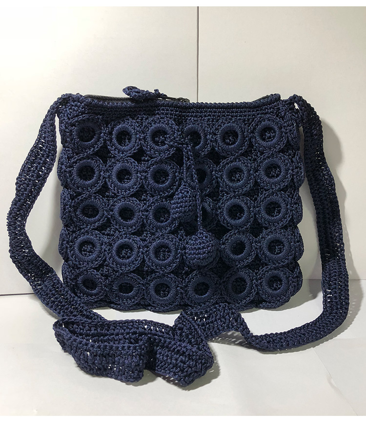 女包手提包空心线编织包 毛线包 圈圈成品包 小方包 手工钩包 包邮