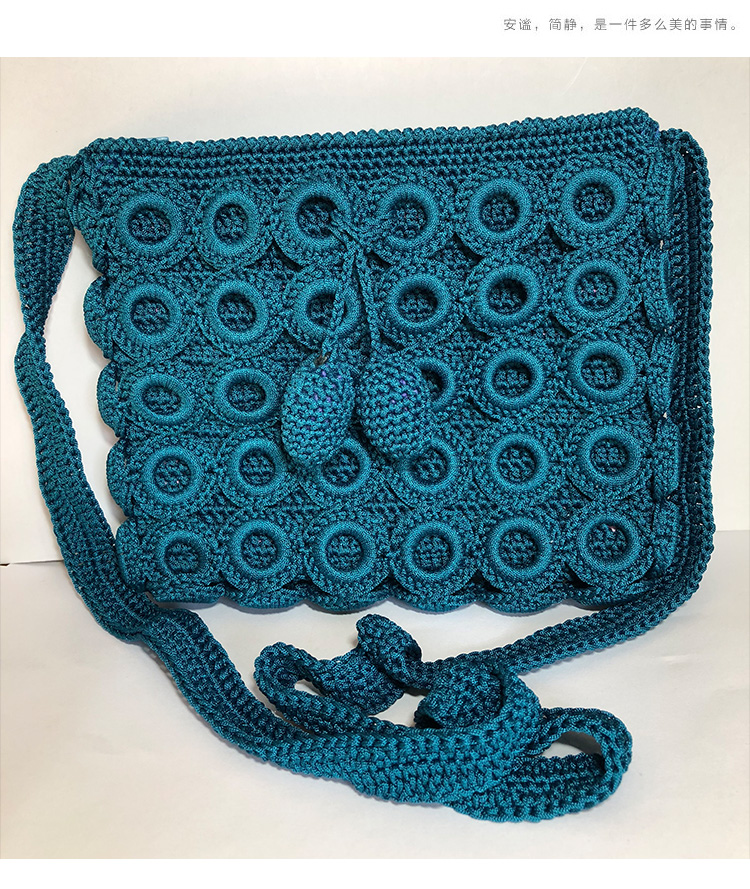 女包手提包空心线编织包 毛线包 圈圈成品包 小方包 手工钩包 包邮
