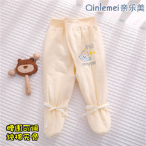 Newborn Baby Warm Pants Autumn Winter Early Birth Baby Clip Cotton Long Pants Magic Stick Slim Cotton Wrap Feet Spring Autumn Outwear