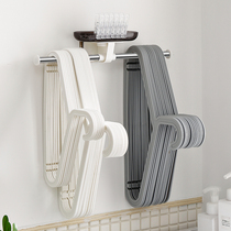 Multifunctional household hanger storage rack non-perforated towel rack finishing rack artifact clip stainless steel wall hanging