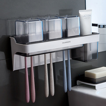 Toilet toothbrush holder mouthwash cup holder no hole hanging toothbrush wash rack set put toothbrush holder suction wall type
