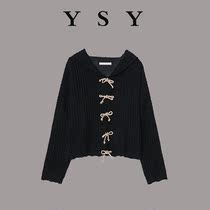 Large size loose and thin belly shade design sweater fat sister spring new French niche sleeve tops