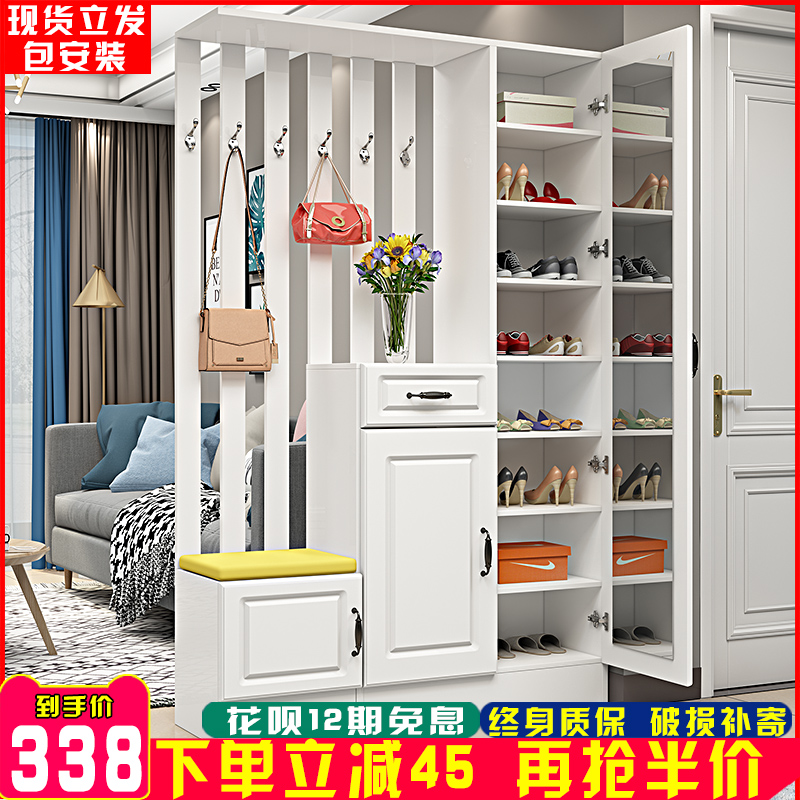 Entrance partition entry cabinet shoe cabinet integrated screen living room partition cabinet simple light luxury entrance cabinet European-style locker