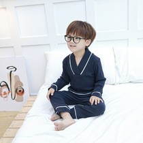 Boys pajamas spring and autumn cotton 2021 new mens treasure autumn set childrens home clothes baby air conditioning clothing long sleeve