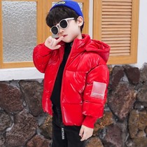 Mens baby winter coat mens treasure down cotton clothes children thick cotton clothes short boys New year clothes Red tide