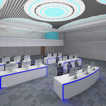 Customize modern multimedia command center monitoring desk console console console table desks and chairs