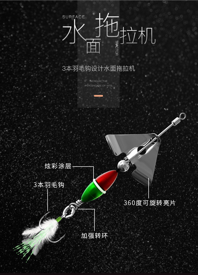 Luya Bait Compound Rotating Sequin Set Sunflower Seed Sequin Tractor