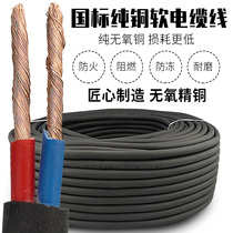 Pure copper cable outdoor power cord 2-core wire household National Standard 2 5 4 6 square protective sleeve wire copper core flexible wire