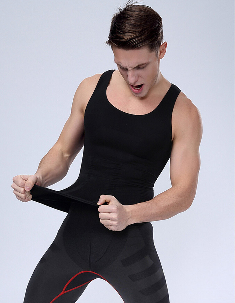 男士塑身衣运动紧身内衣减啤酒肚子收腹束腰瘦身塑形上衣束胸背心