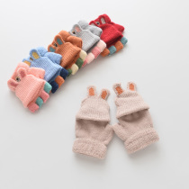 Baby gloves winter baby half finger warm gloves 0-1-3 years old boy girl five finger finger small gloves