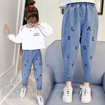 Girl Jeans Spring Autumn Ocean Gas Girl Pants Wear 2020 new CUHK Tong Han version loose 100 hitch pants