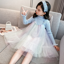 Girl Dress Dress Autumn Dress 2020 New Foreign Air Girl Princess Dress Autumn Hair Sweater Skirt Autumn Winter Yarn Dress Fall