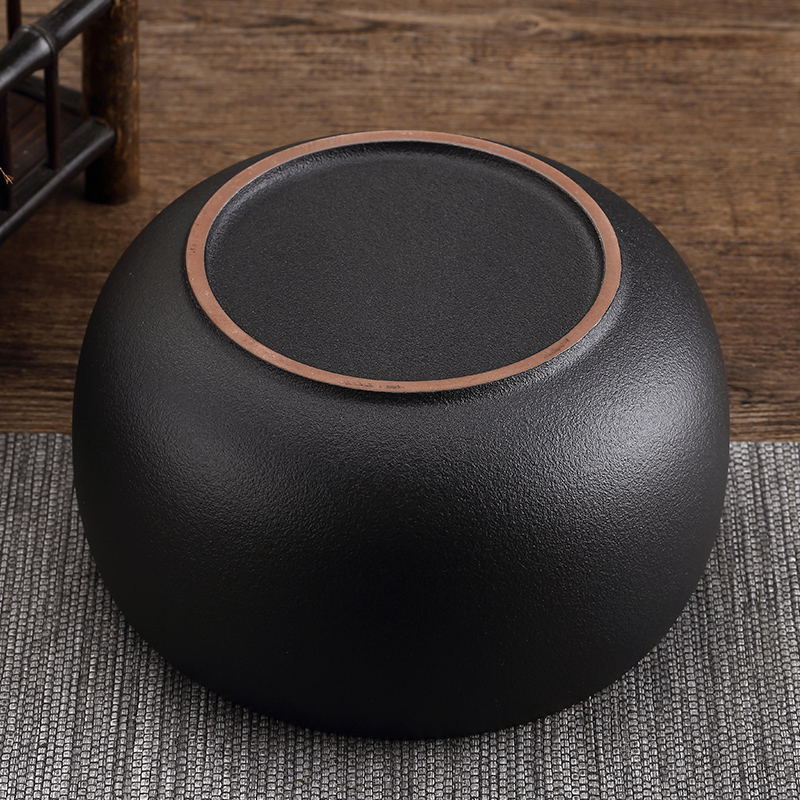 TaoMingTang tea accessories creative black pottery tea wash large coarse pottery kung fu bowl type restoring ancient ways for wash wash to use ceramic cup