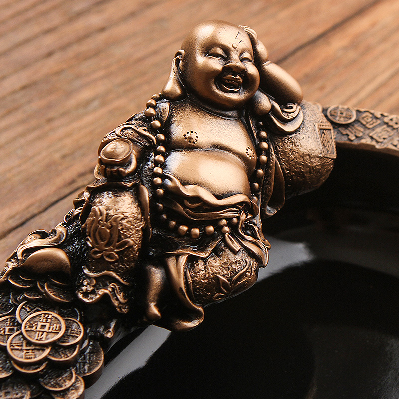 TaoMingTang ceramic creative ashtray lucky Buddha spittor tea set and large move office home furnishing articles tea accessories