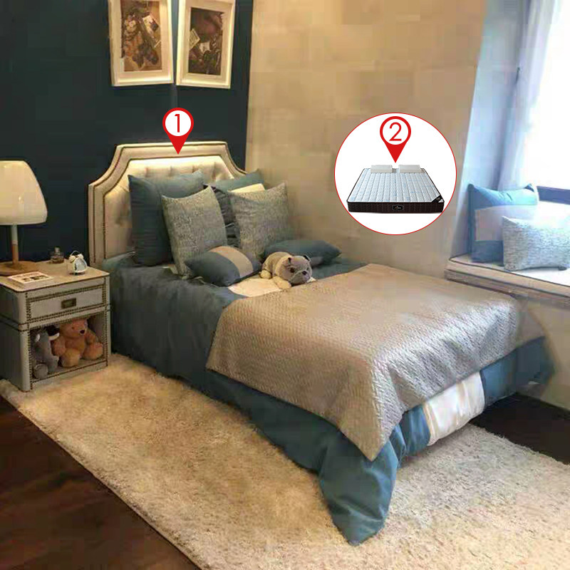 fabric bed fabric bed nordic luxury bed american bed fabric children's bed boy small apartment net red bed modern and simple