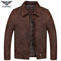 New leather mens leather jacket Retro old first layer pure cowhide leather casual short leather leather jacket