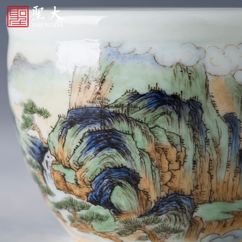 St the ceramic kung fu tea master cup manual hand - made pastel put khe sanh crane cylinder cup of jingdezhen tea service by hand