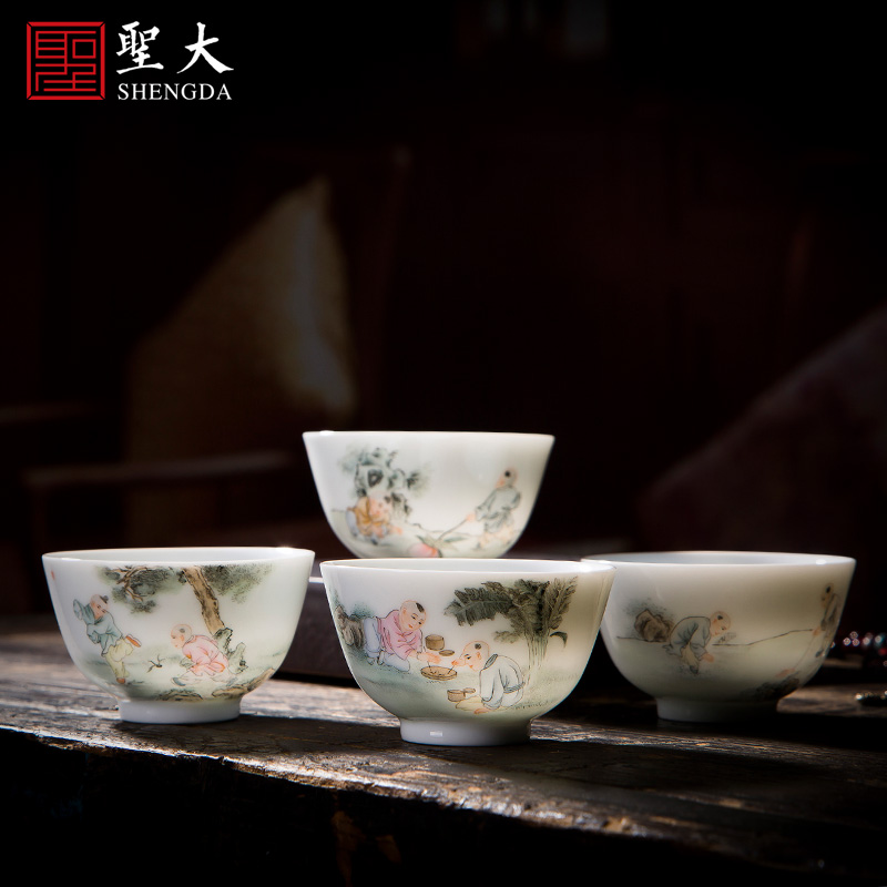 St the ceramic kung fu tea master cup hand - made new boy tong qu sample tea cup set of glasses of jingdezhen tea service