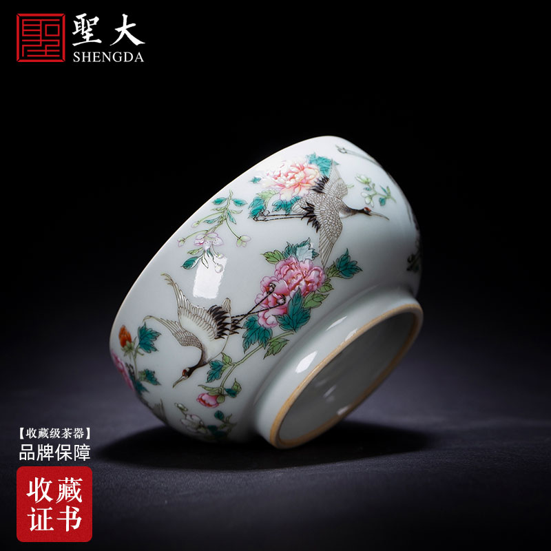 Santa teacups hand - made ceramic kung fu mei pastel blue ice flower in crane master sample tea cup jingdezhen tea service