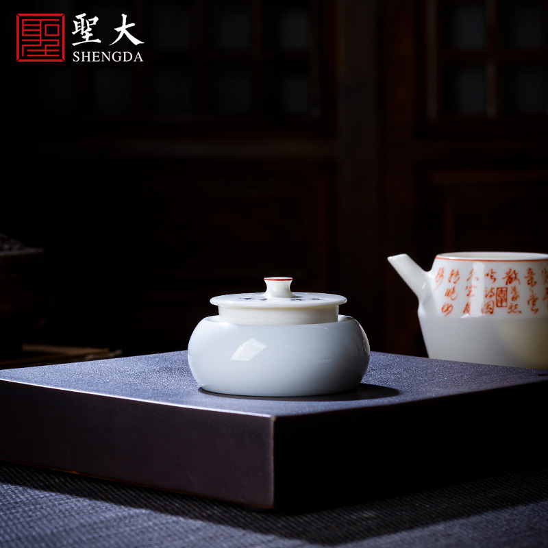 Holy big ceramic cover buy pure hand - made famille rose yulan DieShi tea cover jingdezhen all hand kung fu tea accessories