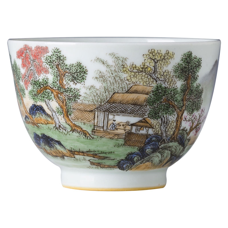 Holy big cup sample tea cup of pure hand - made ceramic kung fu pastel pine lu, xianju masters cup of jingdezhen tea service by hand