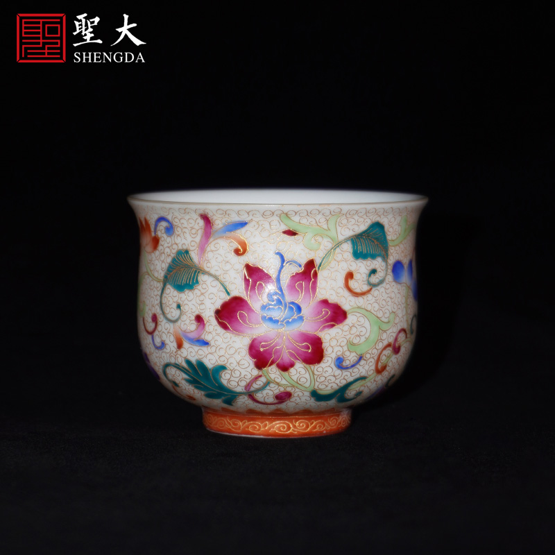 The big color master cup manual hand - made jingdezhen ceramic wire inlay enamel tea cups kung fu tea cups sample tea cup