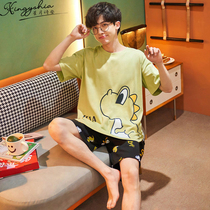 Teen Pajamas Men 2021 New Summer Thin Cotton Boys Cartoon Spring Student Plus Size Homewear