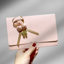 Advanced Sensations Pink Wedding Greeting Cards Blessing accompanied by Vow Cards to send girlfriends Birthday Cards Customised Creative Gifts