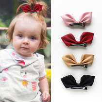 Korean childrens hair accessories do not hurt hair sweet bow hairclip girl rabbit ear hairpin baby Princess headdress