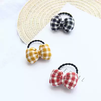 Cute Korean plaid bow baby Hairband children hair accessories girls rubber band Little girl Hairband children Hairband