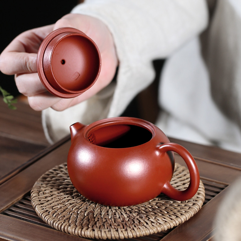 不亦乐壶宜兴紫砂壶吴荣华纯全手工大红袍朱泥西施壶茶壶茶具套装