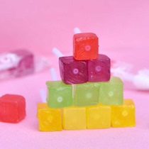 Net red creative mini square fruit flavor lollipop shake sound candy hard candy happy candy 5 pounds about 750