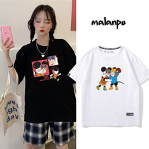 Women's Short Sleeve T-Shirt Pure Cotton Half Sleeve Heavyweight Rat New Year Cartoon Girls Cotton Breathable Summer 2020 New Loose Fashion