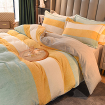 Iceland Zhen cotton velvet winter Crystal velvet four-piece double-sided velvet coral velvet quilt cover milk velvet milk velvet double-sided