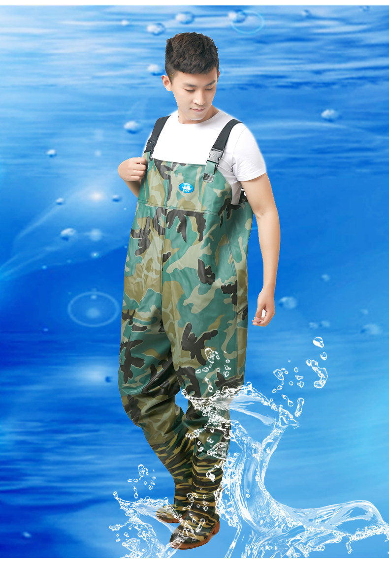 姜太公下水裤防水齐腰半身背带捕鱼裤加厚钓抓鱼连体叉裤雨裤雨鞋