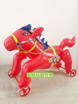Inflatable small red horse car batch children cartoon stall pull line push summer PVC animal pull toy