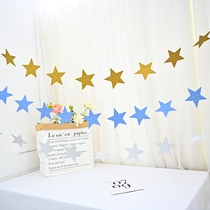 Baby birthday decoration Boy Princess year-end banquet dining chair tutu yarn glitter star pull flower decoration party