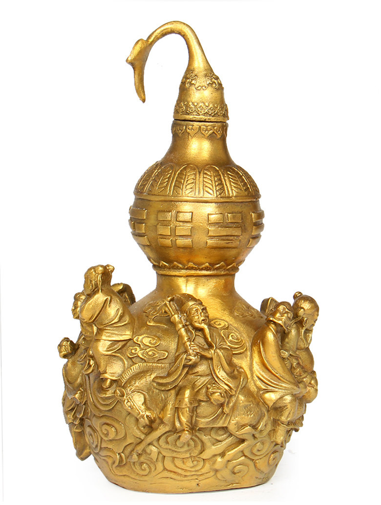 开光风水纯铜葫芦摆件八仙葫芦开盖葫芦八仙过海葫芦家居装饰品