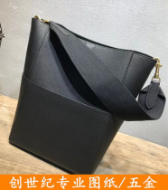 DIY personalized custom handmade bag layout drawings Cowhide tote bag leather paper hardware accessories