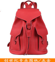 DIY personalized custom handmade leather goods Mens backpack Hardware accessories Edition drawings Paper pattern Paper type information